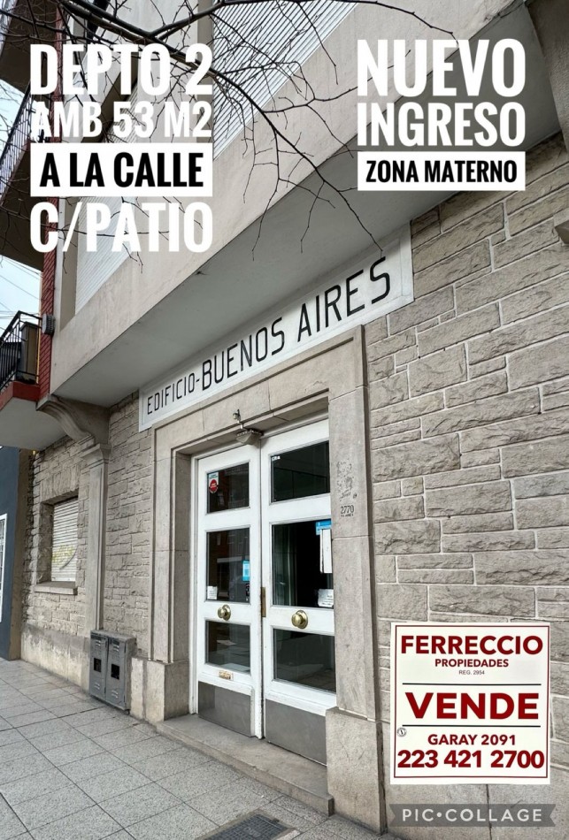 Departamento 2 Ambientes con Patio